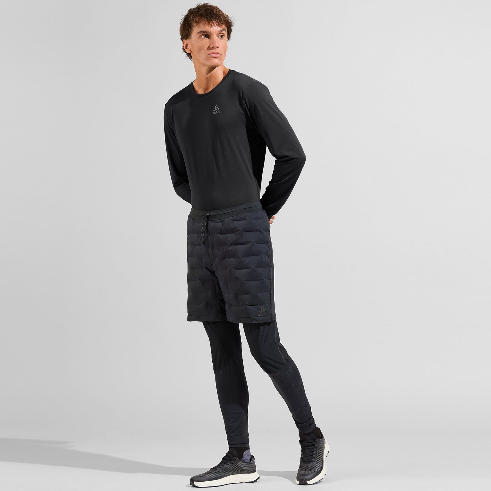 Odlo Herren Schwarz Zeroweight Insulator Laufshorts Für - Skilanglauf, Running - L - Bild 3